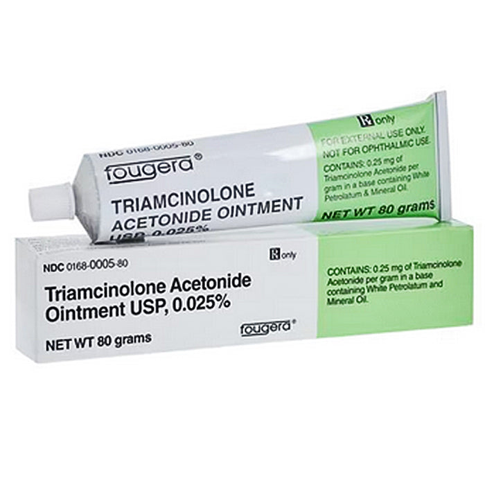 Triamcinolone Acetonide Cream 0.025% by Fougera 80 Gram Tube