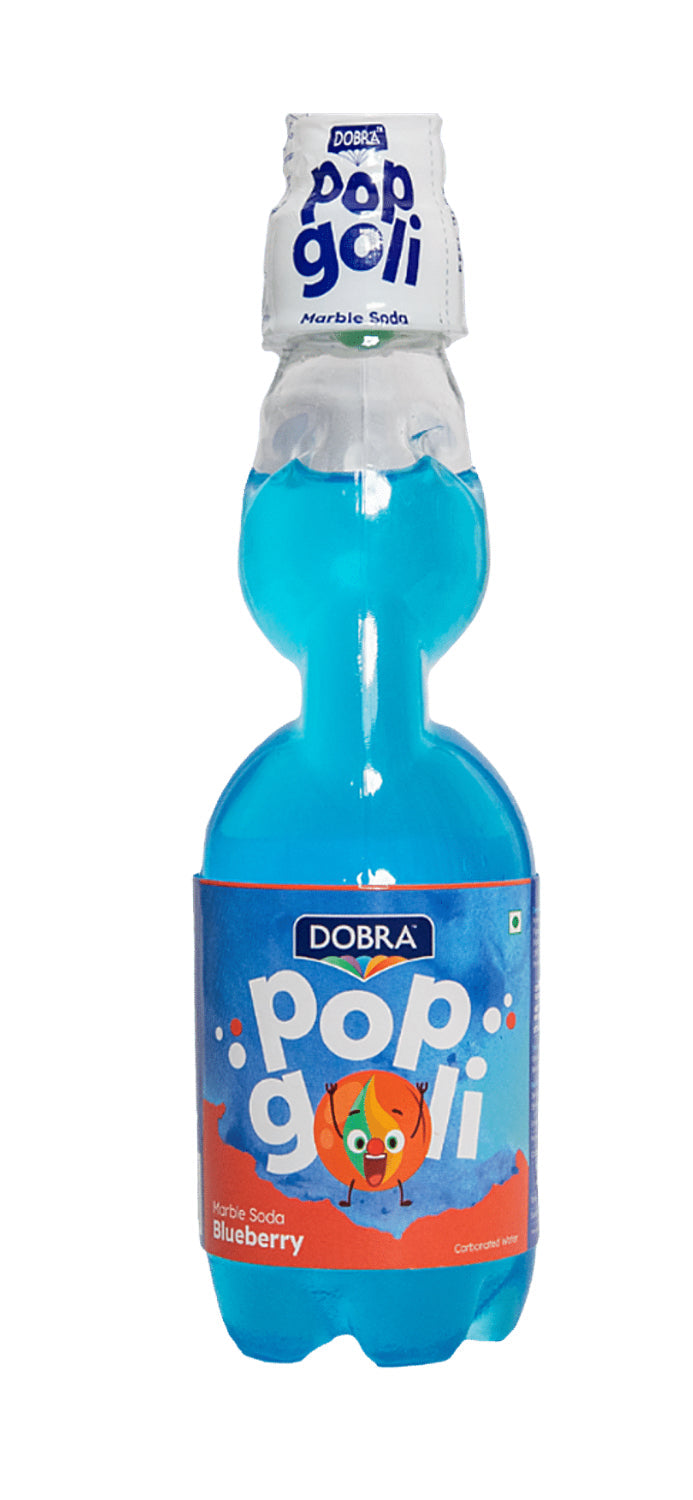 DOBRA Pop Goli Marble Soda Blueberry - Refreshing Soft Drink, 225 ml