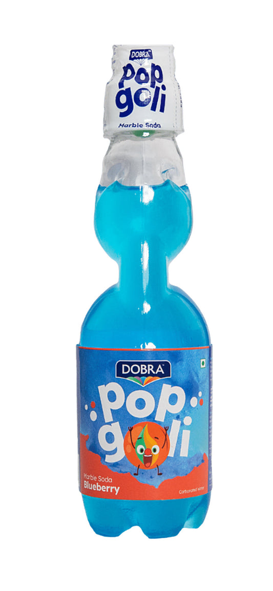 DOBRA Pop Goli Marble Soda Blueberry - Refreshing Soft Drink, 225 ml