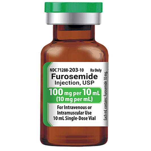 Furosemide for Injection 100mg Per 10 mL, 25/Tray - Meitheal Pharmaceuticals