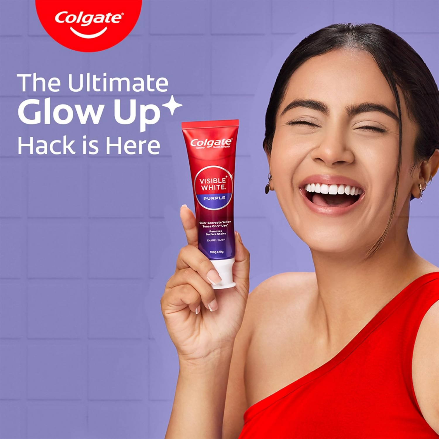 Colgate Visible White Purple Toothpaste For Teeth Whitening Helps Remove Surface Stains, Whitens Yellow