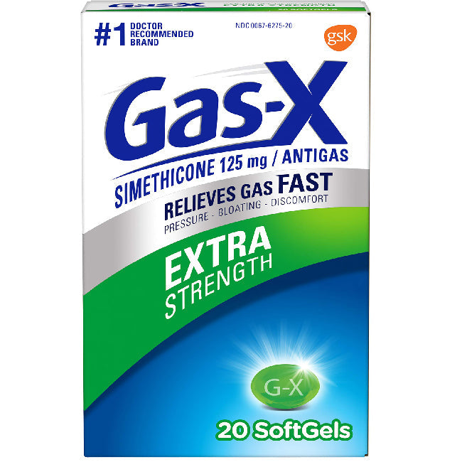 Gas-X Extra Strength Softgels 125 mg Peppermint Flavor 20 Count