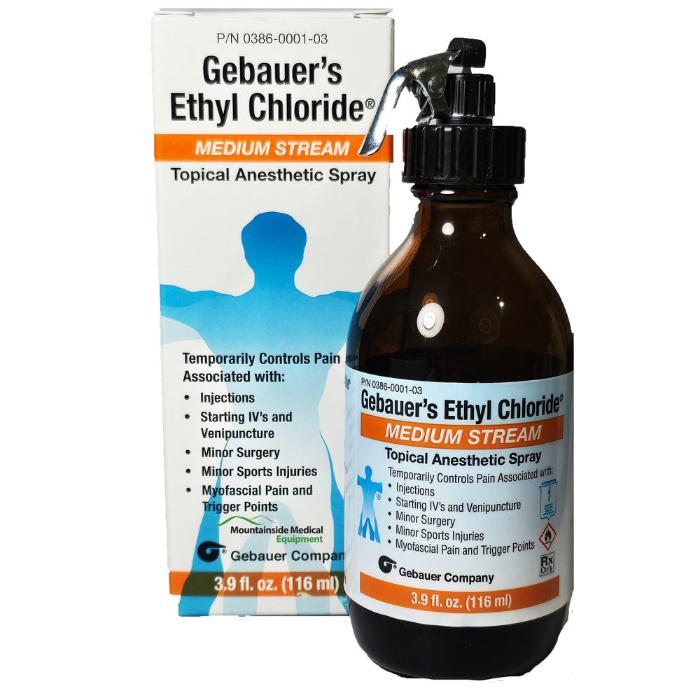 Gebauer Ethyl Chloride Topical Anesthetic Spray, Jet-Stream Glass Bottle, 3.5 oz