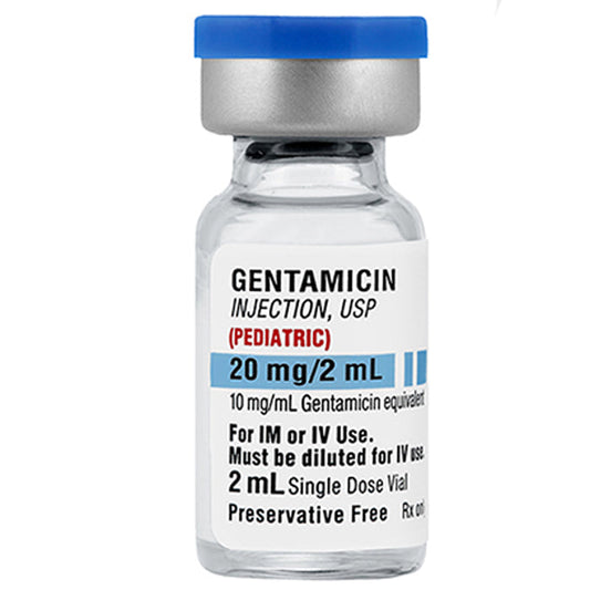 Gentamicin Sulfate for Injection Pediatric Single Dose Vial 10 mg in 2mL Vials, 25/Tray