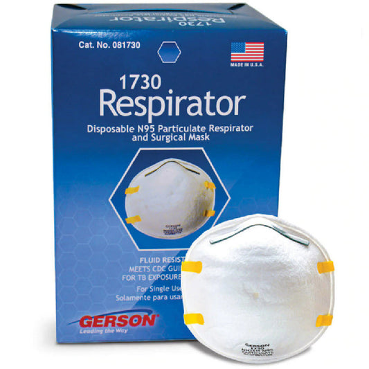 Gerson N95 Particulate Respirator Surgical Face Mask NIOSH N95 Approved 20/Box