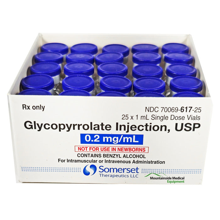 Glycopyrrolate Injection 0.2 mg/mL Single-Dose Vials 1 mL x 25/Tray by Somerset (RX)