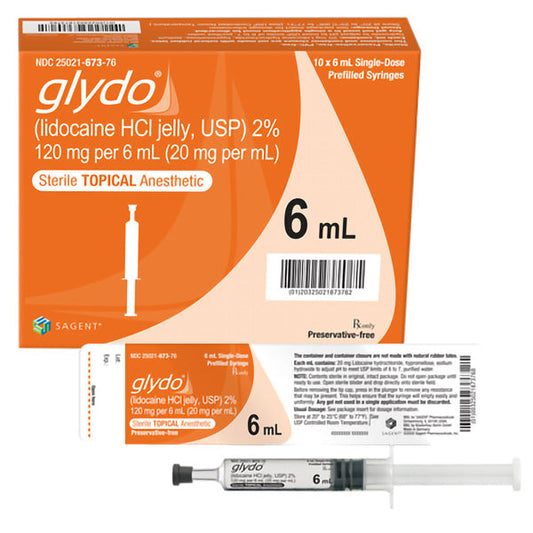 Glydo Lidocaine Jelly 2% Prefilled Syringe 6 mL 20 mg/mL Preservative Free (RX)