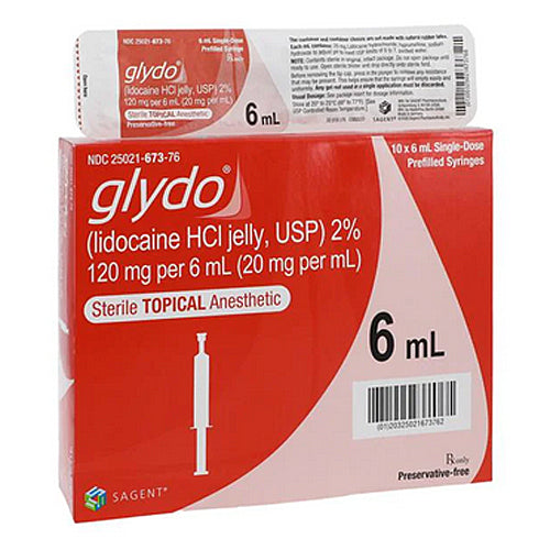 Glydo Lidocaine Jelly 2% Prefilled Syringe 6 mL 20 mg/mL Preservative Free (RX)