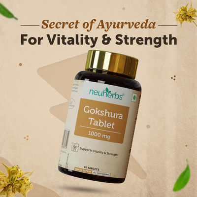 Ayurvedic Gokshura Tablet For Men Wellness - Improves Vitality & strength, Helps Boost Testosterone Levels