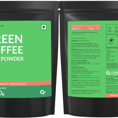 Carbamide Forte Green Coffee Beans Powder for Weight Loss with High CGA & Low Caffeine - 200g Veg Powder