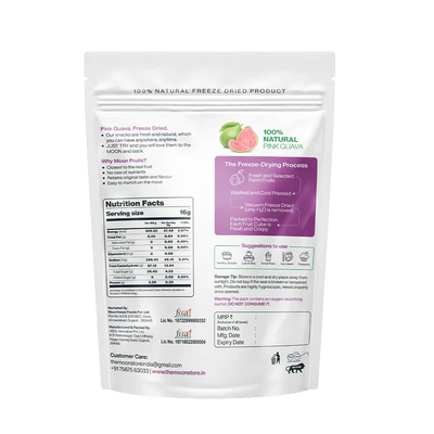 Moon Freeze Dried Pink Guava Cubes | 16 gms