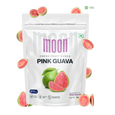 Moon Freeze Dried Pink Guava Cubes | 16 gms