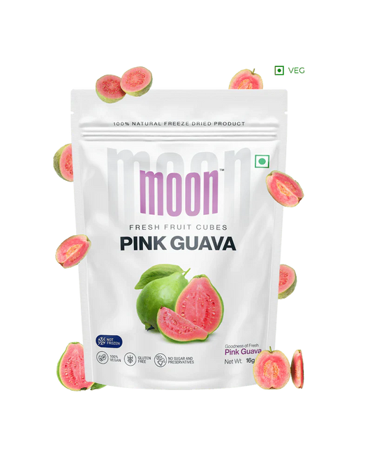 Moon Freeze Dried Pink Guava Cubes | 16 gms
