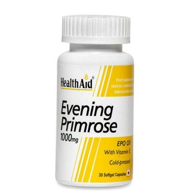 HealthAid Evening Primrose Oil 1000 mg With Vitamin E Softgel Capsules