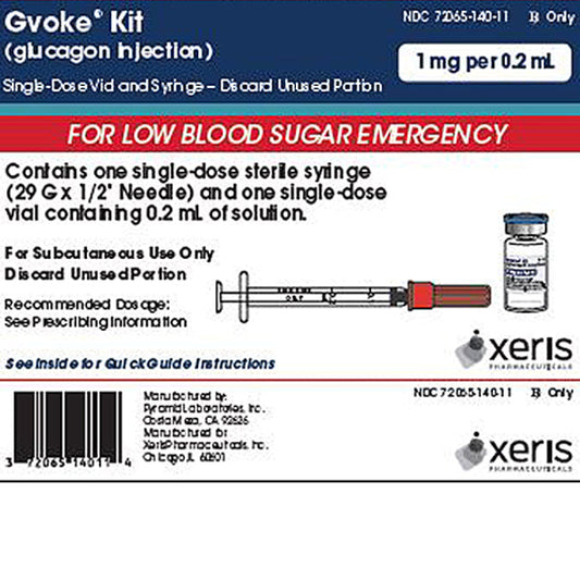 Gvoke Glucagon Injection 1 mg Per 0.2 mL Syringe with Vial