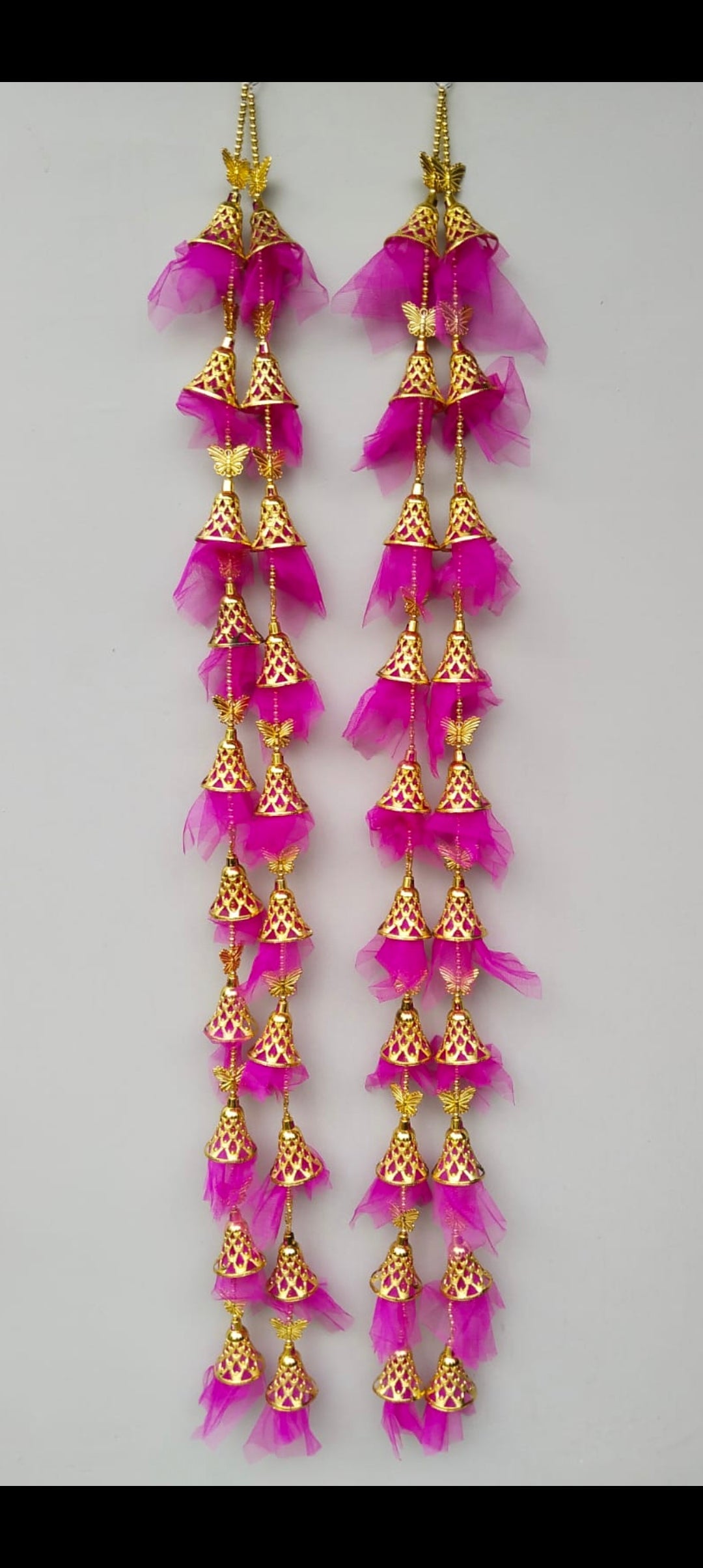 Handmade Long Hanging Net Fabric Decorations for Weddings