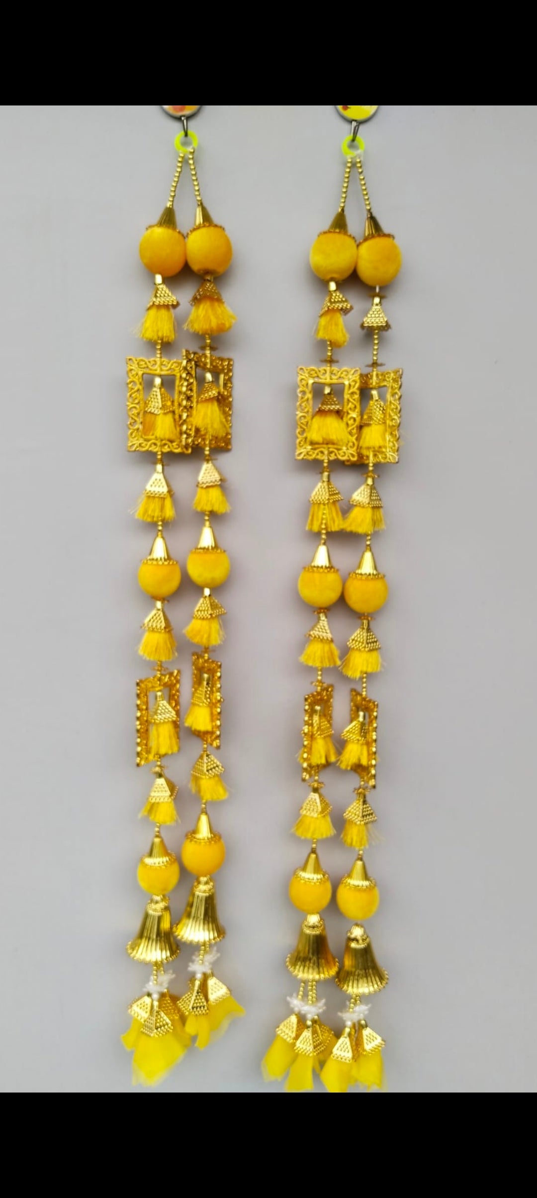Handcrafted Bandarwaar Toran Door Hanging – Auspicious Home Decor - Red and Yellow Colors