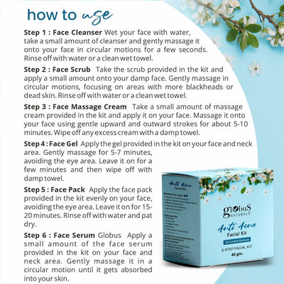 Globus Naturals Anti Acne 6 Step Facial Kit