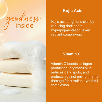 Globus Naturals Glutathione Skin Lightening Soap Enriched with Kojic Acid & Vitamin C, E, Reduces Dark Spots, Wrinkles & Fine Lines