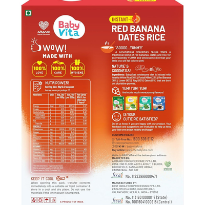 Babyvita Arbanox Red Banana Dates Rice Wholesome Blend For Little Ones Trusted By Parents
