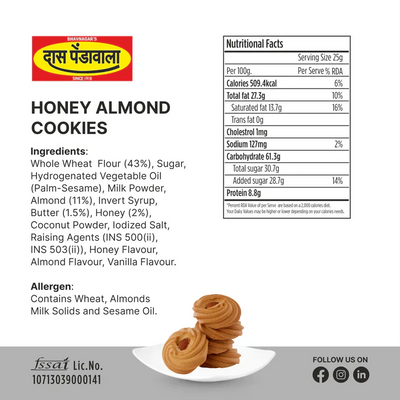 Das Pendawala Honey Almond Cookies | 250 gms