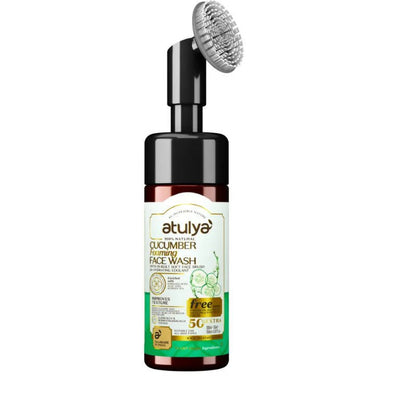 Atulya Cucumber Foaming Face Wash- With in-Built Silicone Brush