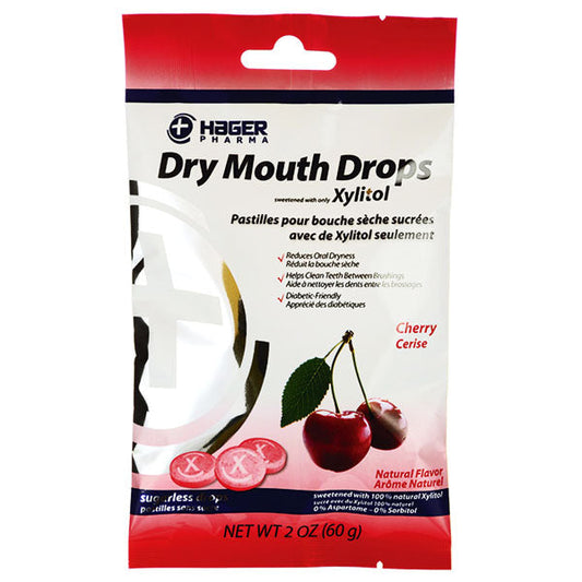 Hager Dry Mouth Drops Lozenges Cherry Flavor 26 Count