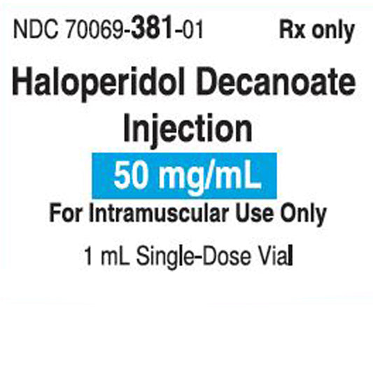 Haloperidol Decanoate Injection 50 mg Single Dose Vial- Somerset