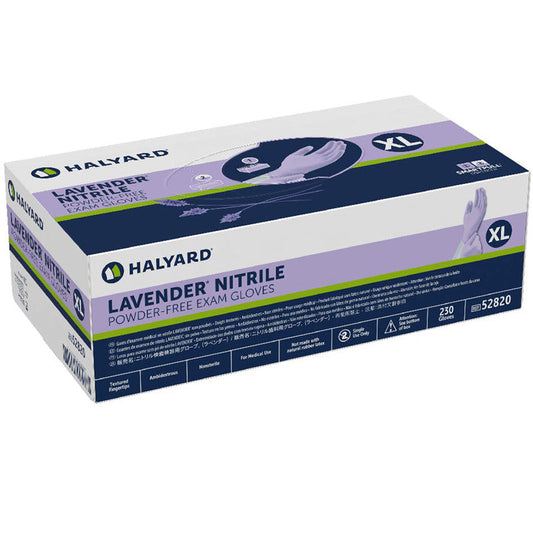 Lavender Nitrile Gloves, Exam Grade by Halyard, 250/Box
