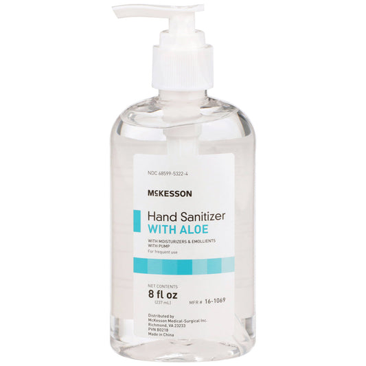 Hand Sanitizer Gel with Aloe, Pump Bottle 8 oz