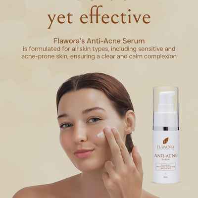 Flawora Anti-Grey Hair Serum, Anti Acne Serum & Gold Face Serum Combo