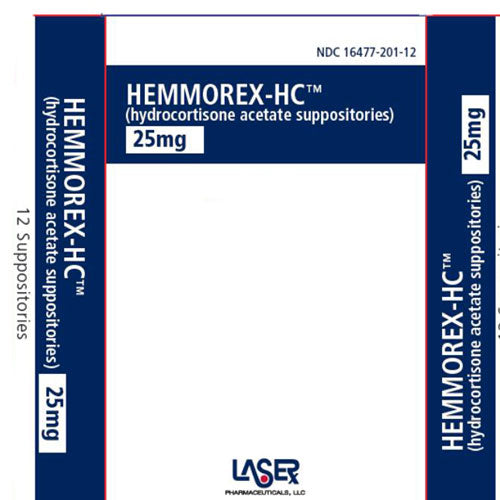 Hemmorex HC Rectal Suppositories 25mg, 12-Pack (Rx)
