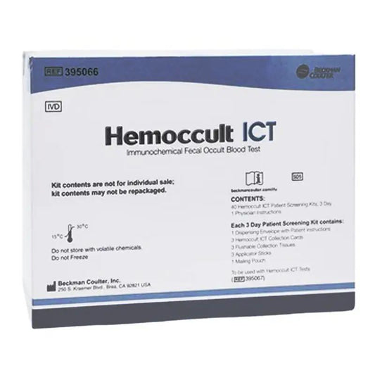 Hemoccult ICT Patient Collection Screening Kit Colorectal Cancer Screening Fecal Occult Blood Test (iFOB or FIT) 40 Patient Screening Kits Per Box