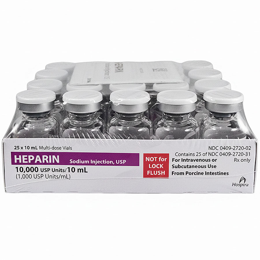 Heparin Sodium Injection 10,000 USP Multiple-Dose Vials 10 mL x 25/Pack (RX)
