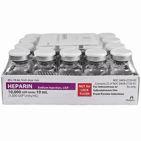 Heparin Sodium Injection 10,000 USP Multiple-Dose Vials 10 mL x 25/Pack (RX)