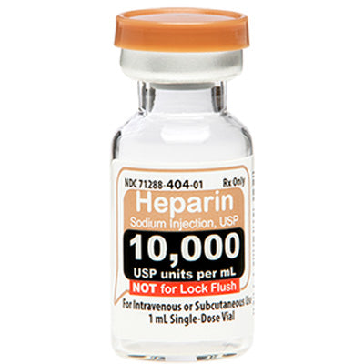 Heparin Sodium Injection USP 10000 Units Per 1 mL Single Dose Vials 1 mL x 25/Pack (RX)