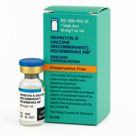 Hepatitis B Vaccine Recombivax HB Dialysis Formulation 40 mcg/1 mL Single-dose Vial **Refrigerated Item