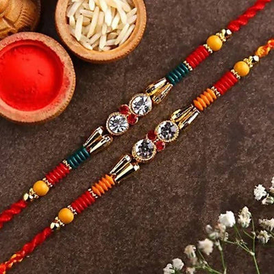 American Diamond Rakhi Set & KitKat Chocolates