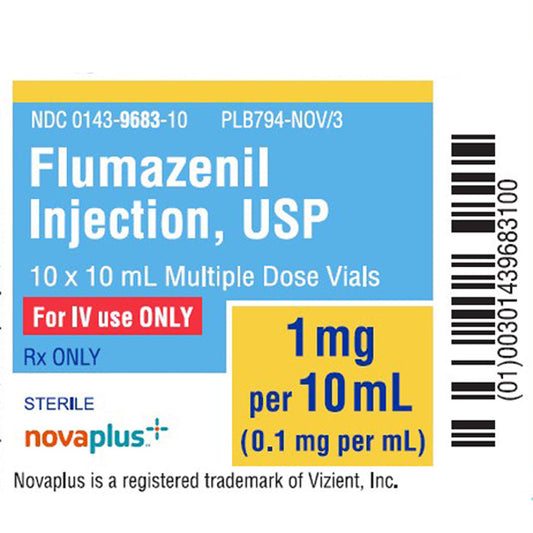 Flumazenil Injection 10 mL Multiple Dose Vials 1.0 mg/mL, 10/Box - Hikma (RX)
