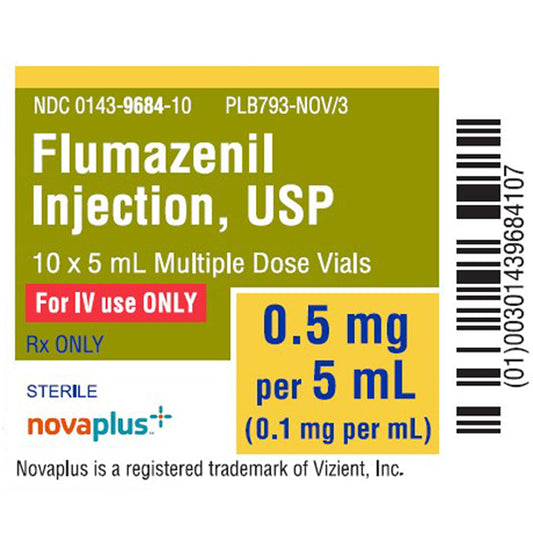 Flumazenil for Injection 5 mL Multiple Dose Vials 1.0 mg/mL, 10/Box - Hikma Injectables (RX)