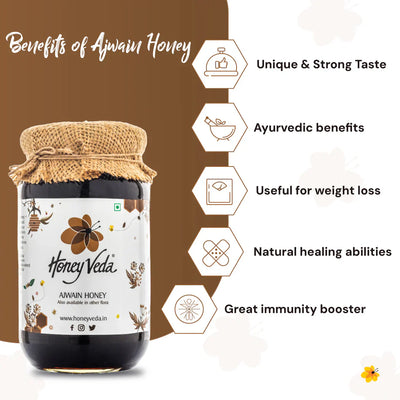 Honey Veda Ajwain Farm Honey - 500 gms