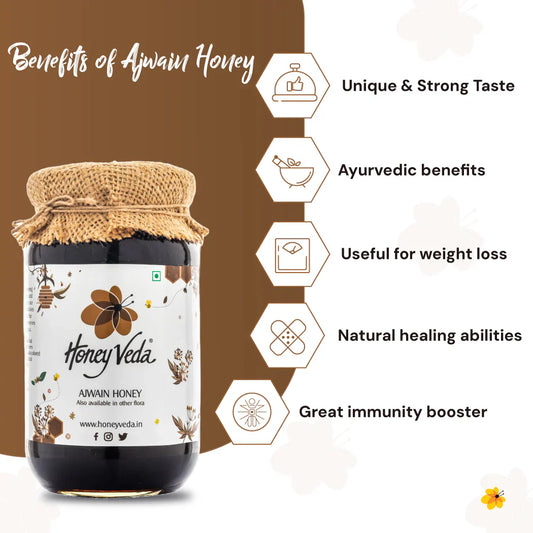 Honey Veda Ajwain Farm Honey - 500 gms