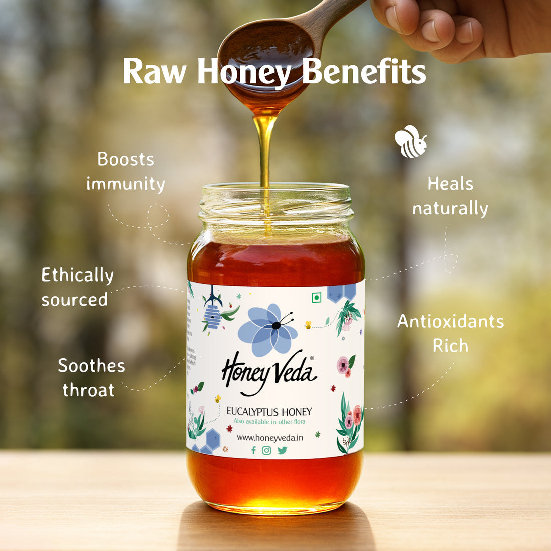 Honey Veda Eucalyptus Honey - 500 gms
