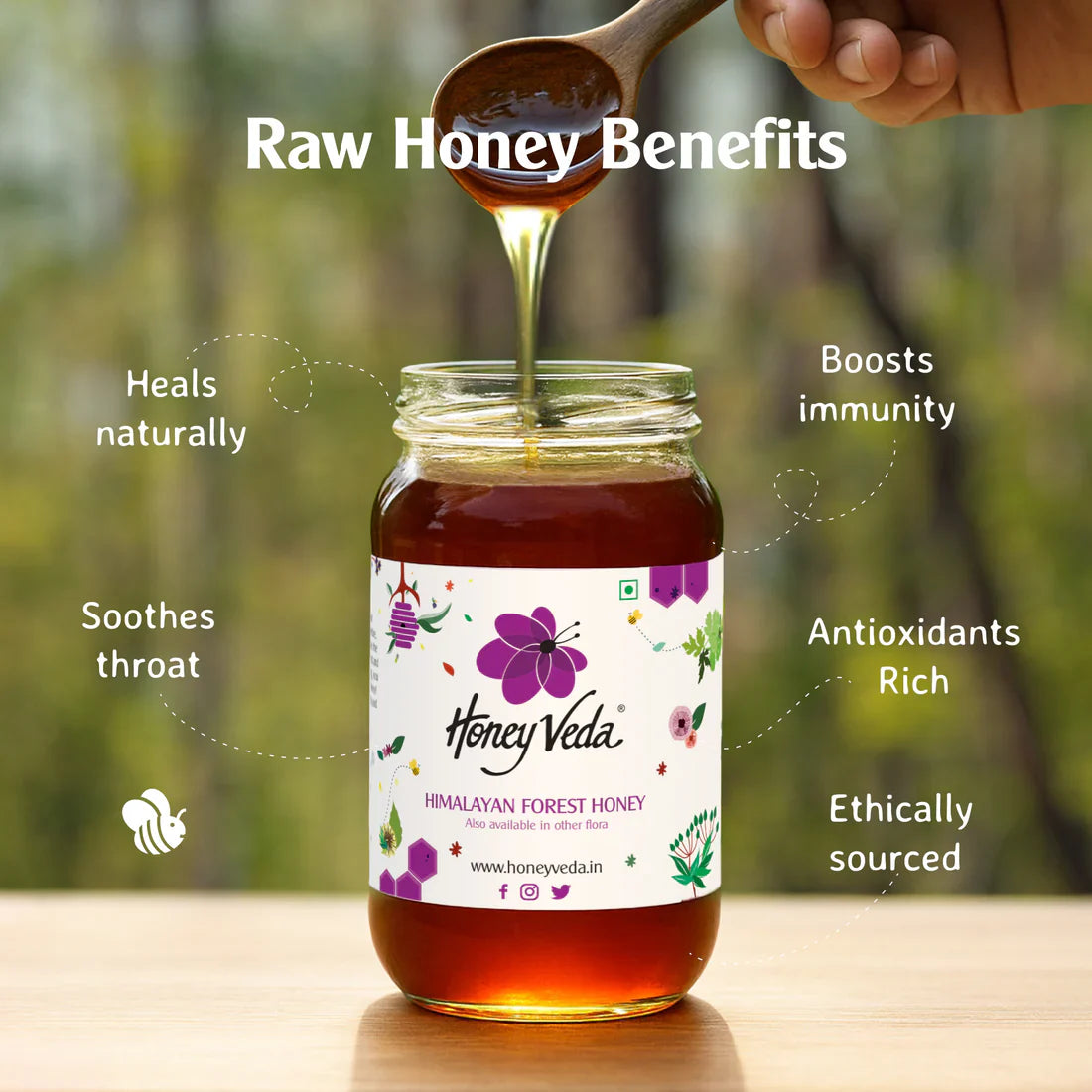 Honey Veda Himalayan Forest Honey - 500 gms