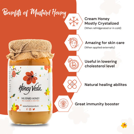Honey Veda Mustard Farm Honey - 500 gms
