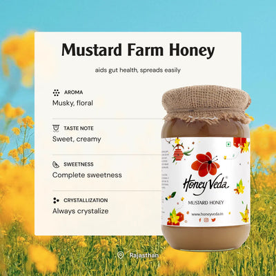 Honey Veda Mustard Farm Honey - 500 gms