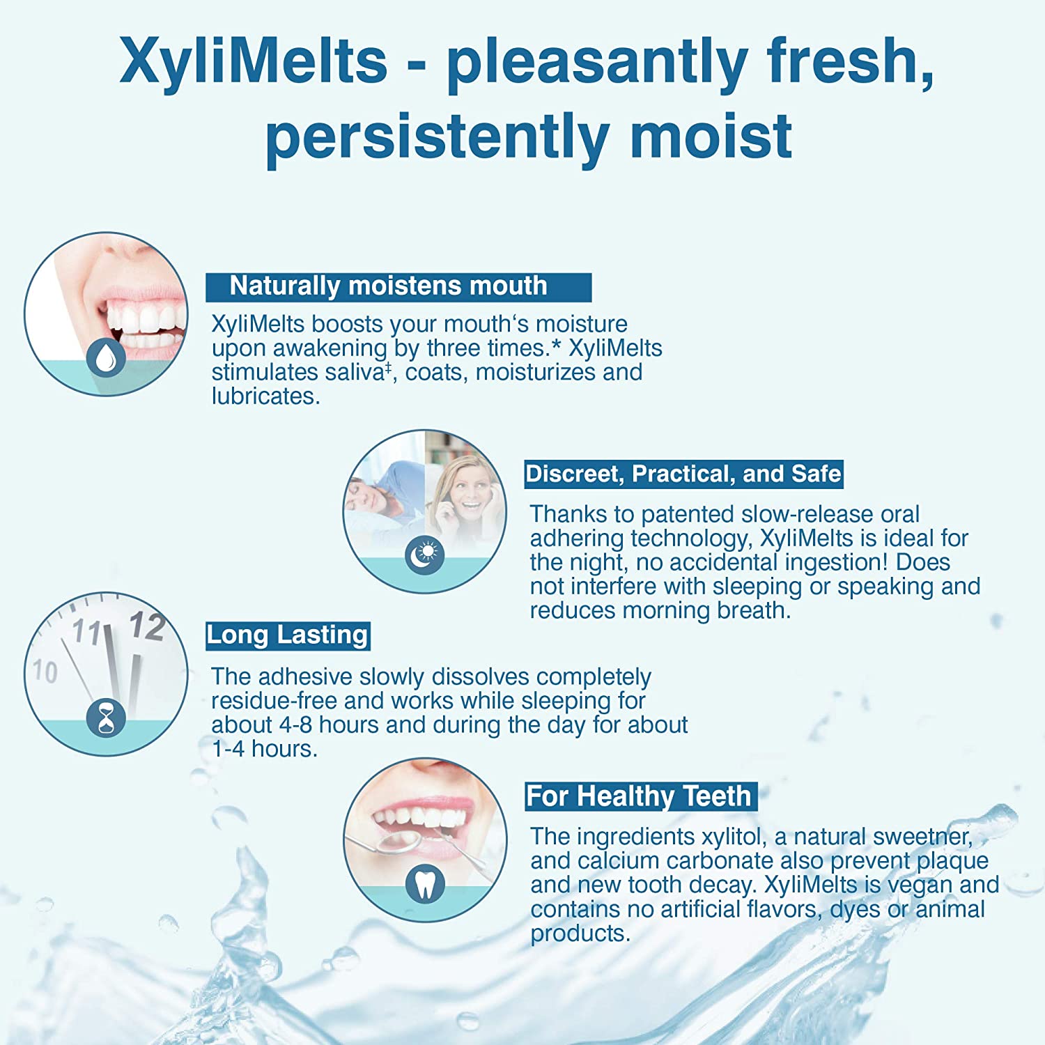 XyliMelts Stick-On Melts for Dry Mouth Moisturizing 40 Count