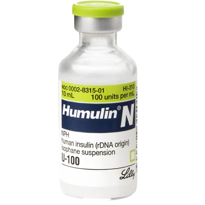Humulin-N Human Insulin Injection U-100 Multiple Dose Vial 10 mL **Requires Refrigeration (rx)