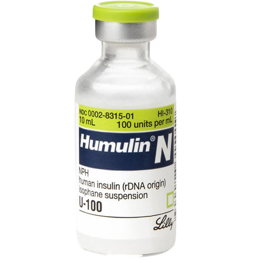 Humulin-N Human Insulin Injection U-100 Multiple Dose Vial 10 mL **Requires Refrigeration (rx)