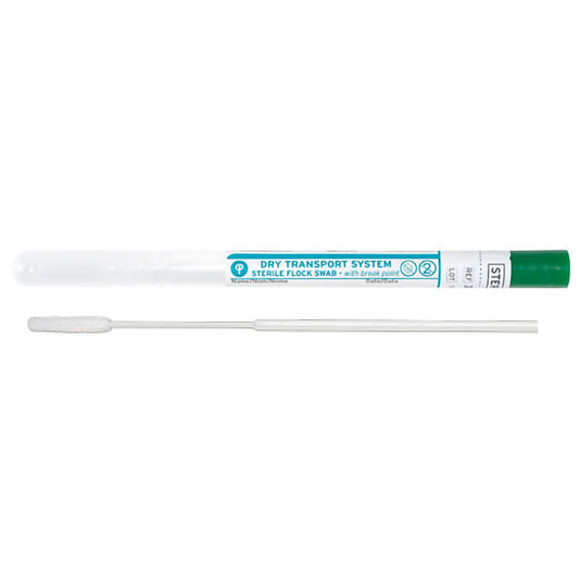 HydraFlock Nasopharyngeal Collection Swab 6” Mini-tip Flock Swab w/Polystyrene Handle, Sterile 50/Box